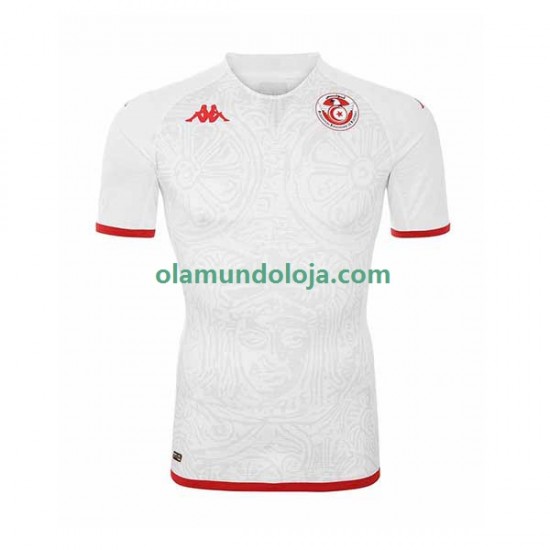 Camisola Tunísia Homem Equipamento Segundo Copa do Mundo 2022 Manga Curta